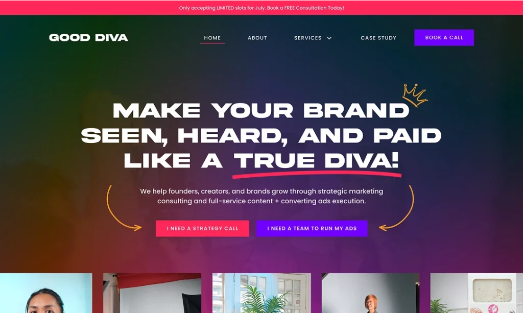 Good Diva Marketing website by Neil Amponin