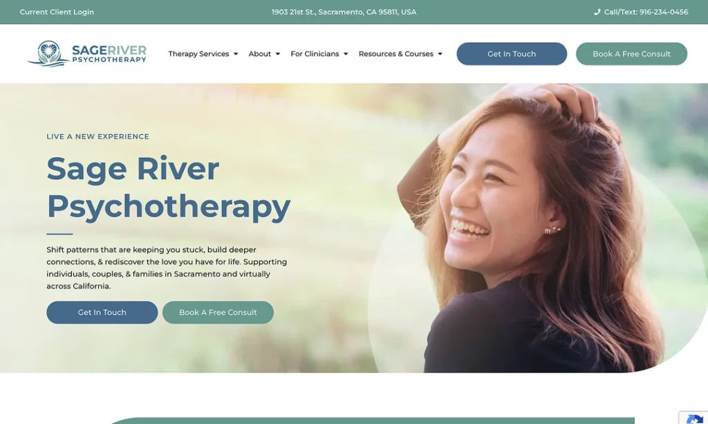 Sage River Psychotherapy website by Neil Amponin